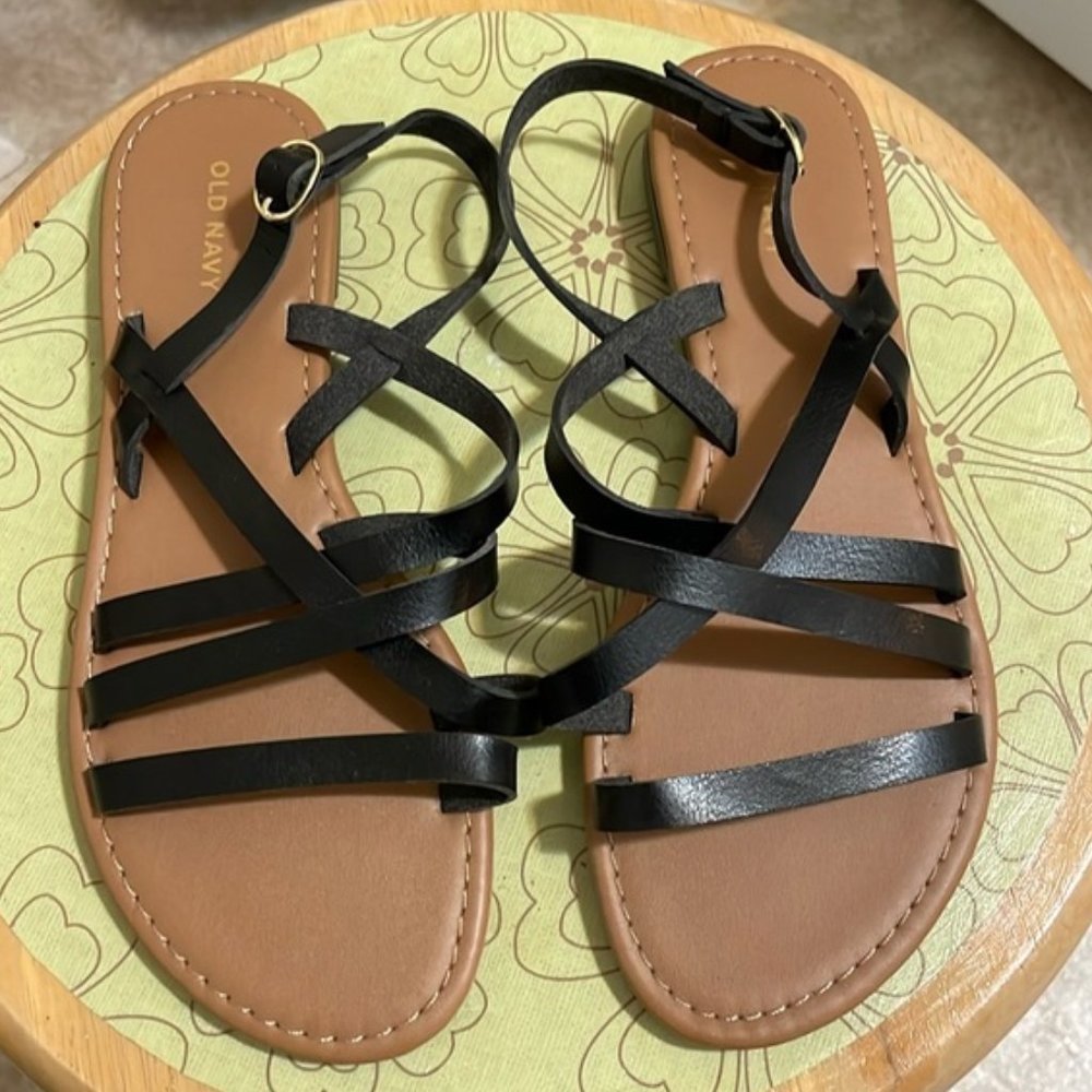 Old Navy Black Strappy Sandals - Never Worn!